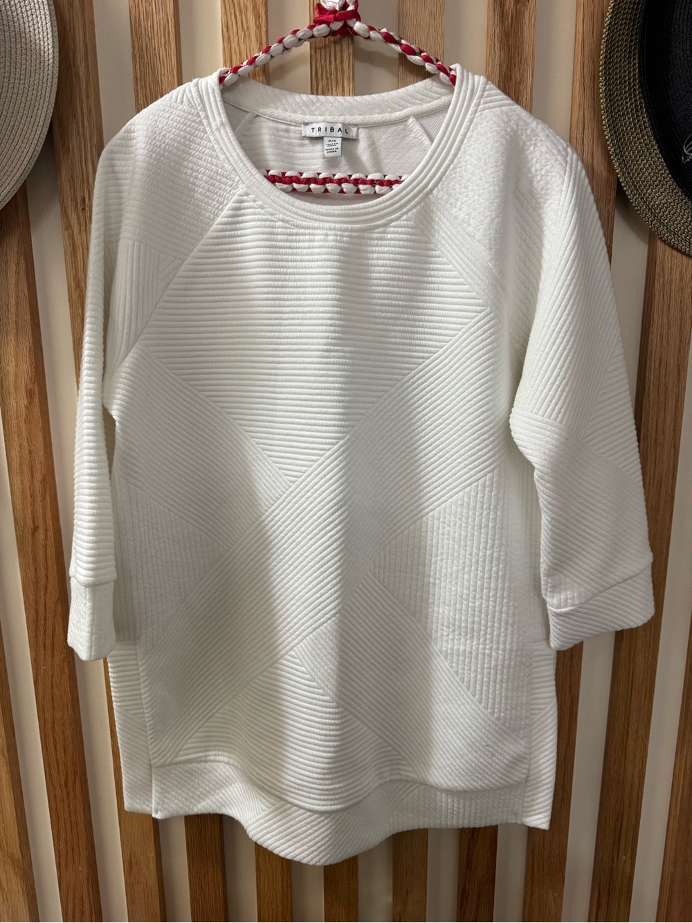 Tribal Cream Textured Crewneck Sweatshirt